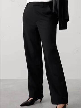 Banana Republic Black Straight-Leg Dress Pants
